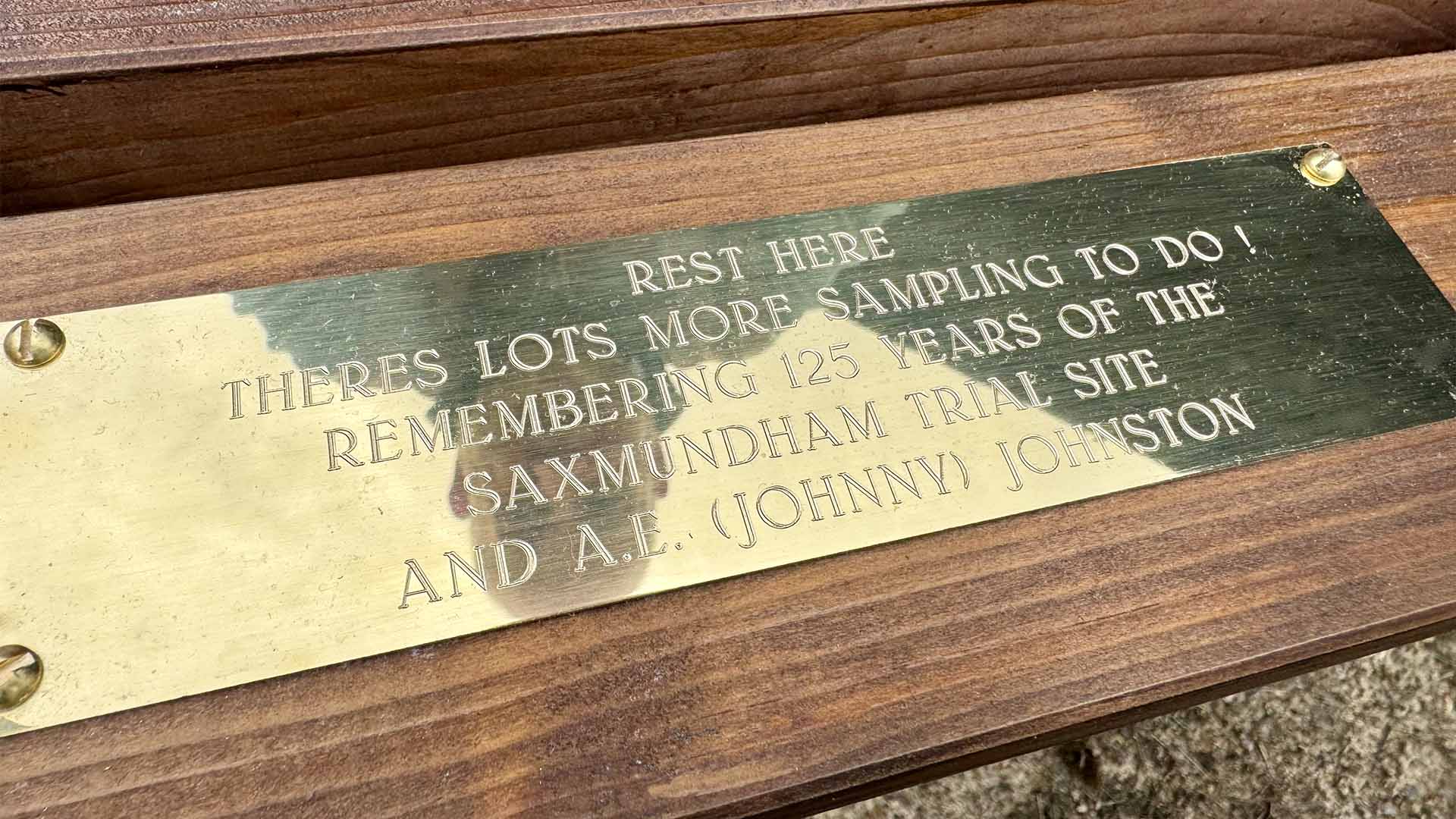 In memory of much-admired soil scientist A.E. (Johnny) Johnston a place to pause at the Saxmundham long term farm trial site
